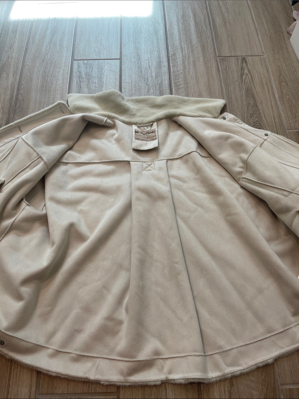 We The Free Cozy Opal Swing Faux Fur Jacket Sz S - Picture 13 of 14